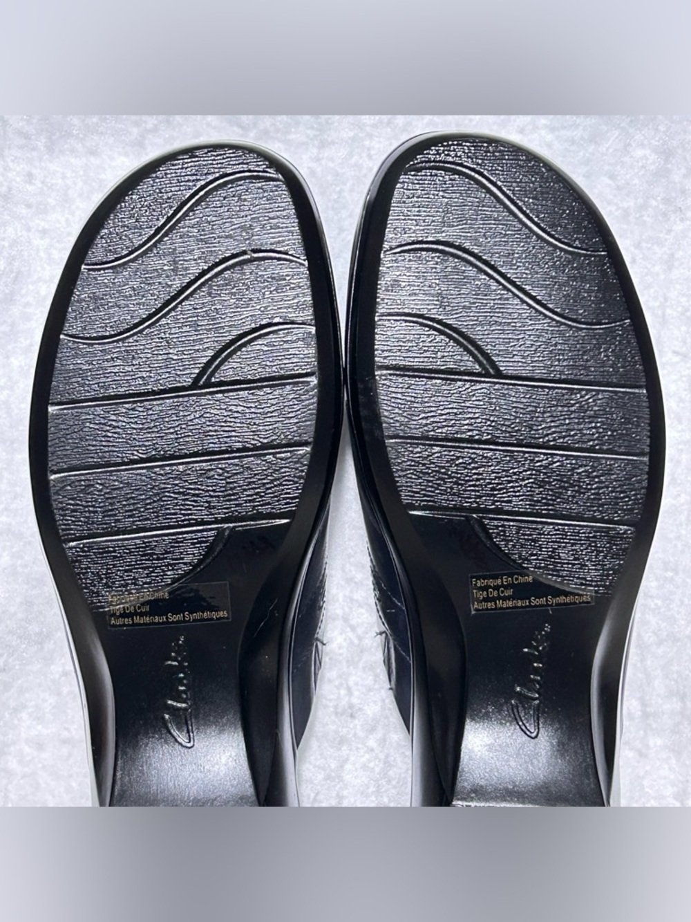 Clarks Womens Black Leather Slip On Mule Clogs Wedge Shoes SZ US 10 M - Picture 8 of 10
